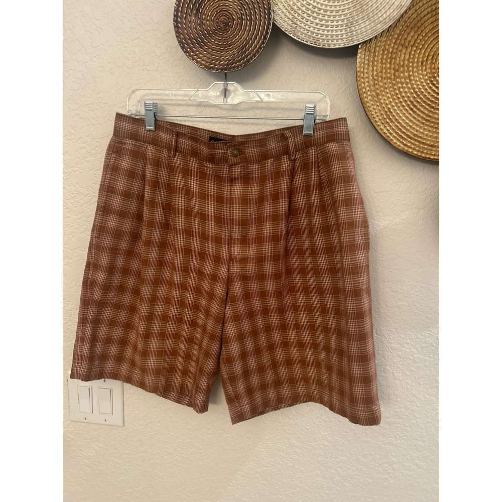 Calvin Klein‎ men's brown plaid shorts size 34